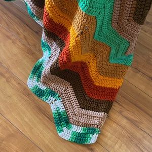 King sized handmade Afghan in fall colors